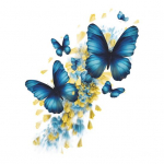 Blue Butterflies WC kleebis Eemaldatav isekleepuv veekindel PVC elutoa seinakunst Vannitoa tualettruumi kaane kaunistuskleebis