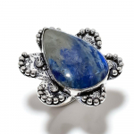 Natural Lapis Lazuli Gemstone Handmade 925 Sterling Silver Ring Size 9 u5c02