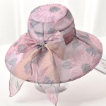 Organza tr&uuml;kiga klassikaline p&auml;ikesem&uuml;ts Moodsad hingavad rihmad, vabaaja laia &auml;&auml;rega visiir Kalurim&uuml;tsid &otilde;ues reisimiseks sobivad naistele one size