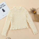 T&uuml;drukute vahtplastist disainiga silmkoeline &uuml;laosa &uuml;hev&auml;rviline vahvliga pikkade varrukatega T-s&auml;rk &Uuml;markaelusega riided 8Y aprikoosi