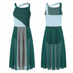 Lastele, t&uuml;drukutele, v&otilde;rkkattega balleti kaasaegse tantsu kleit, l&uuml;&uuml;riline trikoo kost&uuml;&uuml;m, varrukateta kleidid 9-10 Years