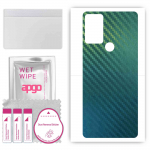 apgo Protective Skin Sticker for the back compatible with TCL 305, Wrap Film, Foil, Vinyl - Pattern Carbon Chameleon CAKA1