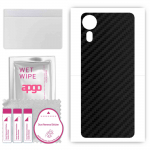 apgo Protective Skin Sticker for the back compatible with Samsung Galaxy XCover 5, Wrap Film, Foil, Vinyl - Pattern Carbon Black