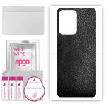 apgo Protective Skin Sticker for the back compatible with Vivo Y02A, Wrap Film, Foil, Vinyl - Pattern Black Leather