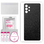 apgo Protective Skin Sticker for the back compatible with Samsung Galaxy M32 5G, Wrap Film, Foil, Vinyl - Pattern Black Honeycomb