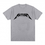 Autism Metal Rock Meem T-s&auml;rk Meeste Naiste Mood Hip Hop L&uuml;hikeste varrukatega Suurem&otilde;&otilde;tmelised T-s&auml;rgid Suvepuuvillane Mugavus T-s&auml;rk Topid S