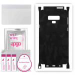 apgo Protective Skin Sticker for the back+sides compatible with Samsung Galaxy Note 9, Full Wrap Film, Foil, Vinyl - Pattern Black Camo