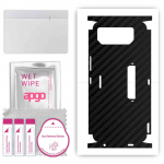 apgo kaitsev nahakleebis tagak&uuml;ljele ja k&uuml;lgedele, mis &uuml;hildub telefoniga Asus ROG Phone 6 Pro, Full Wrap kile, foolium, vin&uuml;&uuml;l &ndash; mustriga s&uuml;simusta