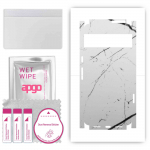 apgo Protective Skin Sticker for the back+sides compatible with Google Pixel 8 Pro, Full Wrap Film, Foil, Vinyl - Pattern White Marble