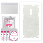apgo Protective Skin Sticker for the back+sides compatible with OnePlus 7T Pro, Full Wrap Film, Foil, Vinyl - Pattern White Fabric