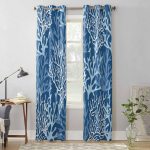 Suvine Ookean Koraal Tume Sinine Aknakardinad Elutuppa Luksuslik Magamistoa Kardin K&ouml;&ouml;gi Rulood Kardinad 135W x 60H(cm) x1