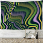 Ps&uuml;hhedeelse lainejoonega seinavaibad, seinaripp N&otilde;idus Ps&uuml;hhedeelne hipi Bohemianwind Vertigo Magamistoa Kodu sisekujundus 95x70CM