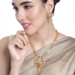 Estele kullatud CZ Lakshmi Devi Designer pruudi kaelakee komplekt naistele
