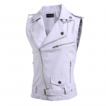 Meeste &uuml;likond, vest, must rev&auml;&auml;rkrae, t&otilde;mblukk L&uuml;hike nahast mood vabaaja vest, punk-stiilis Gilet meeste jaoks Steampunk r&otilde;ivad XXL