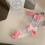 &Uuml;li&otilde;hukesed l&auml;bipaistvad kristallist siidist sokid Naiste moed Suvised Harajuku Crew Sokid Retro lilledega t&auml;navar&otilde;ivad Elastsed pikad sokid