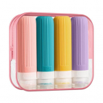 4 tk/komplekt 90 ml silikoonist korduvt&auml;idetav pudel, kaasaskantav lekkekindel BPA vaba korduvkasutatav losjoon &scaron;ampoon suuvesi A