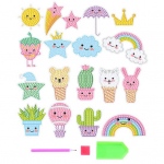 Lastele teemantmaalimise kleebised Lihtne isetegemise multifilm, loomaj&auml;&auml;tise t&auml;hed, disaini koordineerimise ja t&auml;iustamise mosaiikkleebis