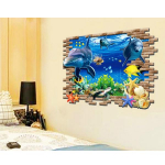 3D lastetoa diivani taust Veealuse maailma mustriga seinakujundus 60cm by 90cm