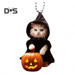 2D kassi auto rippuv kaunistus Halloweeni festivali auto tahavaatepeegel k&otilde;rvitsa v&otilde;lur kassipoeg loom akr&uuml;&uuml;list rippuv ornament ripats A