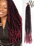 18-tollised Ocean Wave heegeldatud juuksed s&uuml;nteetilised s&uuml;gava laine keerdumisega heegeldatud punutud juuksepikendused Ombre Afro Curls Passion Twist juuksed 18inch
