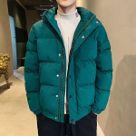 Meeste sulejope Talvine paks soe puuvillase polsterdatud jope kapuutsiga mantel &uuml;hev&auml;rviline t&otilde;mblukuga n&ouml;&ouml;biga mantlid leivajakk M roheline