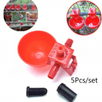 5Pcs Poultry Chicken Automatic Feeder Drinker Coop Bird Water Drinking Cups