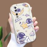 Armas koomiksimustriga kreemjas tekstuuriga korpus Lainelise servaga pehme silikoonkaanega telefoni&uuml;mbris Huawei Honor Infinix Tecno iPhone'i jaoks Infinix Hot 9 Play puhas