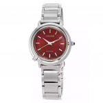 Citizen L Eco-Drive roostevabast terasest punase numbrilauaga EM1090-78X naiste k&auml;ekell