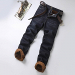 Meeste talvine &auml;ri Vintage teksad Paks samet sirged p&uuml;ksid Teksad vabaaja Jogger Meeste riided Pruunid Denimp&uuml;ksid Spordir&otilde;ivad &Otilde;hukesed teksad meestele 28 sinine