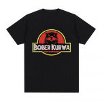 Bober Kurwa Bobr Funny Meme Graafiline T-s&auml;rk Meeste Naiste Mood Hip Hop L&uuml;hikeste Varrukatega Lahtised T-s&auml;rgid 100% puuvillased T-s&auml;rgid S must