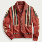 S&uuml;gis Talv Meeste Kootud Kardigan Vintage Žakard Varrukas Rev&auml;&auml;riga Kudum Kampsun Mehed 3XL punane
