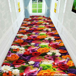 3D stereoskoopiline lille- ja rohukoridor pikk vaip kerge luksus esiku vaip libisemiskindel jooksvaip pastoraalne tee trepimatt W120*H200CM