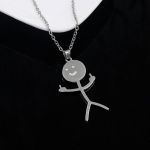 Naljakas keskmise s&otilde;rme Doodle kaelakee Smiley tikupulk k&auml;ežestiga ripats kaelakee meestele naistele hiphop moe ehted kingitus kuld