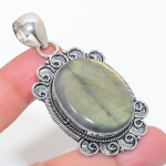 Natural Labradorite Gemstone 925 Sterling Silver Jewelry Pendant 2.56 l2j06