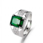 Emeralds meeste s&otilde;rmus, inkrusteeritud teemantidega, rohelise teravatipulise kristallist trendikas meeste elur&otilde;ngas&otilde;rmus One Size roheline