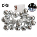 LED Diskokera Valgusketid J&otilde;ulupuu Kaunistused Patareitoitel Peegel LED Kera Tuled Peo Kingitused Pulmade P&uuml;hade Dekoratsioonide jaoks 3M valge