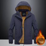 S&uuml;gise ja talve meeste fliisjakk Meeste laadimine V&auml;lisspordi ja vaba aja suur suurus Trenchcoat Kapuutsiga jakk 5XL black