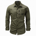 Kvaliteetne meeste Slim Fit kleit-s&auml;rgid Masculina Business meeste pikkade varrukatega armee vabaaja kaelusega s&auml;rk XXXL roheline