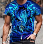 3D Dragon Print Fashion Meeste T-s&auml;rk igap&auml;evane vabaaja meeste l&uuml;hikeste varrukatega suvine &otilde;ues t&auml;nav Meeste top Fitness Sport Meeste T-s&auml;rk 6XL