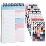 Tegevusloend Book Pad M&auml;rkmik S&uuml;learvuti p&auml;evaplaneerija kleebistega t&ouml;&ouml;&otilde;petajate &otilde;pilastele sinine