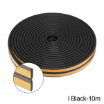 5M/10M ukseakna tihendi riba isekleepuv akustiline vaht tihendusriba lint isolatsioon tuulekindel kummist ilmastikuriba I Black-10m