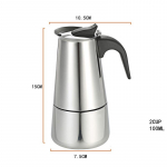Roostevabast terasest 450 ml kohvikann Mocha espresso latte perkolaator pliit kohvimasin pott perkolaator Cafetiere latte pliidiplaadiga joogit&ouml;&ouml;riist 100ML h&otilde;be