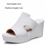 Moodsad platvormsussid Naiste paksud suvekingad ehtsast nahast sandaalid, valged 2024. aasta naiste kiilud sandaalid t&auml;navastiilis naiste liugused 36