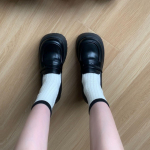 Prantsuse Retro Mary Jane Loafers Briti stiilis v&auml;ikesed nahast kingad Naiste kevadised paksud tallad Suurendage &uuml;he pedaaliga 35 pruun