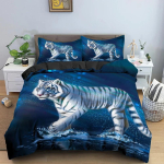 3D tiigri voodipesukomplekt magamistoa jaoks Tekikate Loomad Tekikatted &Uuml;heinimese Twin King Suuruses Tekikate Padjap&uuml;&uuml;rikuga AU Single 140x210cm gray