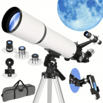 T&auml;iskasvanute astronoomiateleskoop, 80 mm avaga 600 mm refraktorteleskoop algajatele, t&auml;ielikult mitmekihilise kattega optikaga suure l&auml;bilaskev&otilde;imega teleskoobid 80600