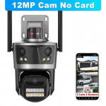 8K 16MP WiFi IP 8x suum nelja objektiiviga v&auml;listingimustes PTZ automaatne j&auml;lgimine nutikas turvakaitse CCTV videokaamera 12MP Cam No Card