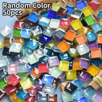 50/100/200 tk juhuslikku v&auml;rvi v&auml;rviline klaasmosaiik DIY dekoratsioon kunstiala maalimaterjalid kaasaegse kunsti stiilis mosaiikklaasist leht ilma liimita aluspinnata 50pcs