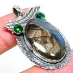 Labradorite, Diopside 925 Sterling Silver Jewelry Pendant 1.77 i2q56