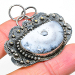 Dendrite Opal Handmade 925 Sterling Silver Jewelry Pendant 1.85 w9l73